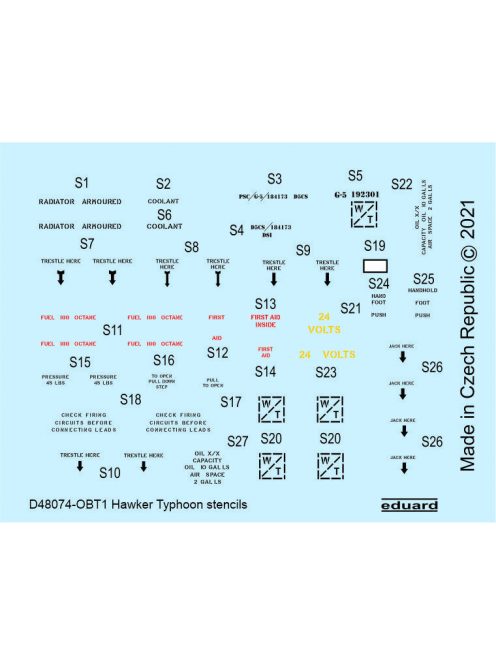 Eduard - Hawker Typhoon stencils for HASEGAWA