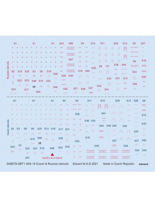 Eduard - MiG-15 Czech & Russian stencils for BRONCO