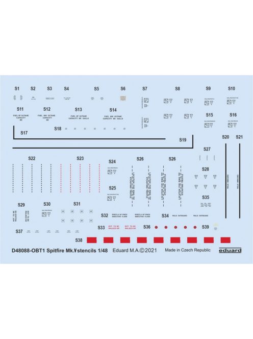 Eduard - Spitfire Mk.V stencils for EDUARD