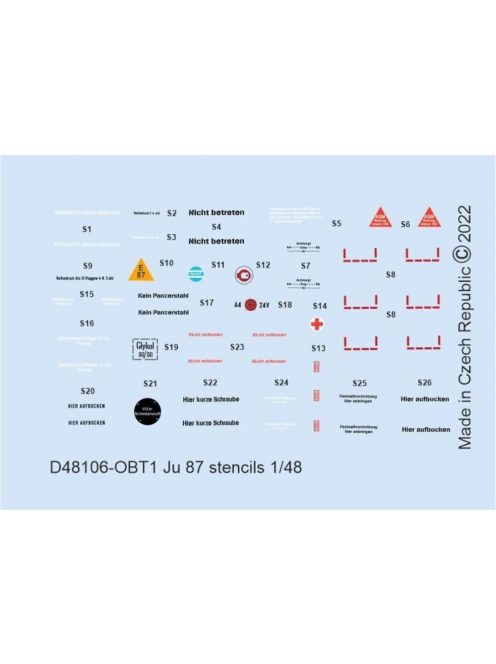 Eduard - Ju 87 stencils for HASEGAWA/AIRFIX/ITALERI