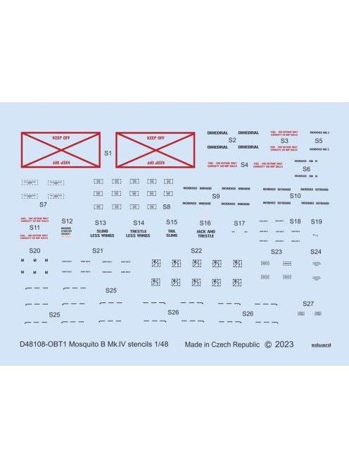 Eduard - Mosquito B Mk.IV stencils for TAMIYA/REVELL