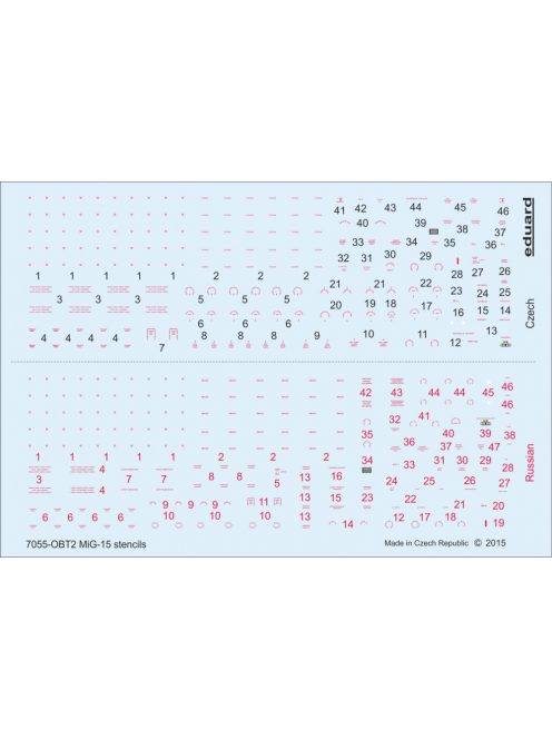 Eduard - MiG-15/ MiG-15bis stencils for Eduard 