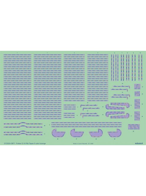 Eduard - Fokker D.VII rib tapes 5color lozenge for Eduard