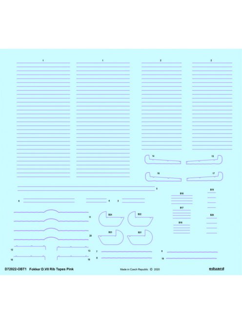 Eduard - Fokker D.VII rib tapes pink for Eduard