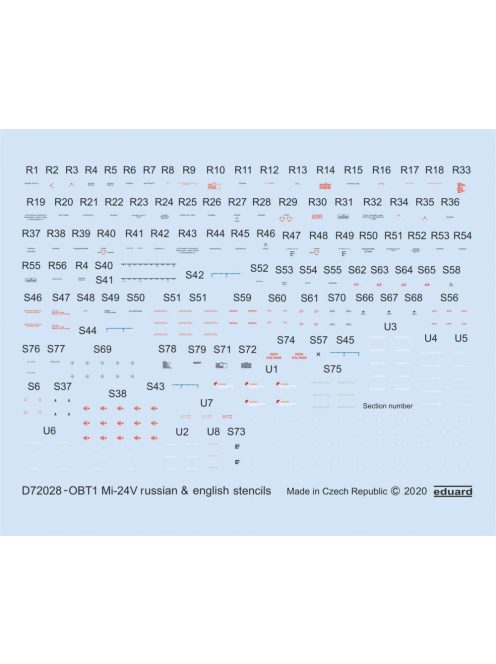 Eduard - Mi-24V stencils Russian & English for Zvezda