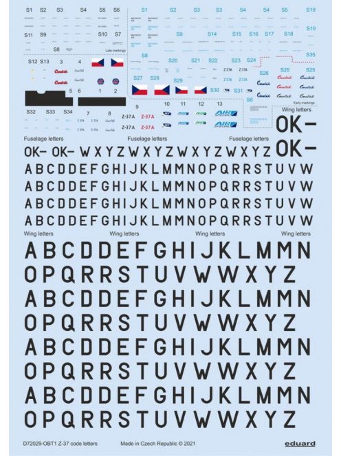 Eduard - Z-37 stencils, code letters & labels for Eduard