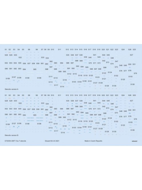 Eduard - Su-7 Stencils 1/72 For Modelsvit
