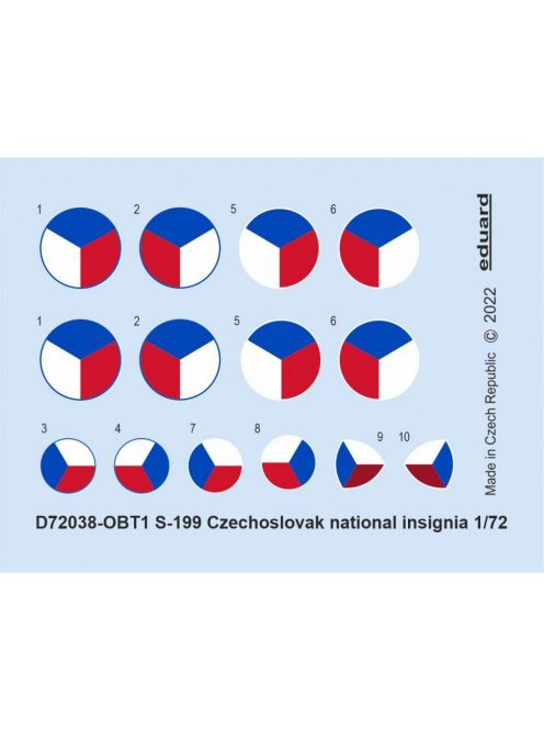 Eduard - S-199 Czechoslovak National Insignia