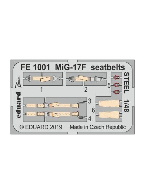 Eduard - MiG-17F seatbelts STEEL for Hobby Boss 