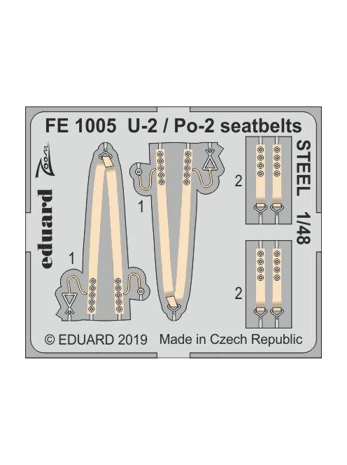 Eduard - U-2 / Po-2 seatbelts STEEL for ICM 