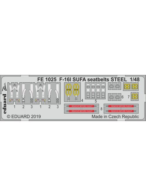 Eduard - F-16I SUFA seatbelts STEEL for Hasegawa 