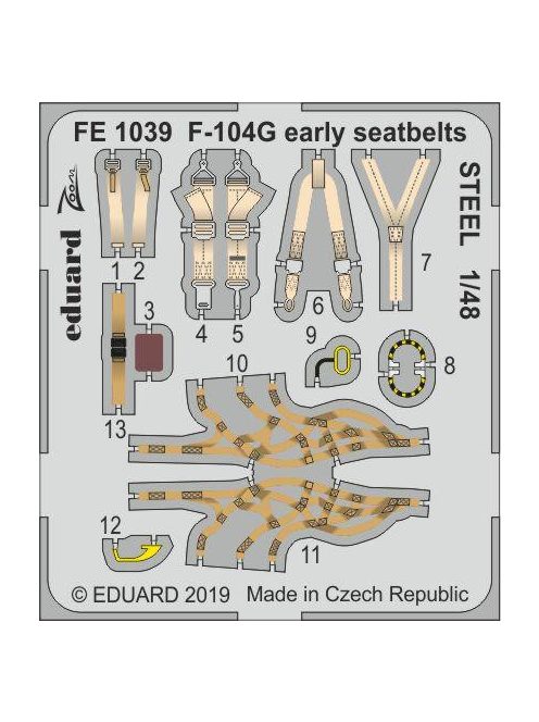 Eduard - F-104G early seatbelts STEEL for Kinetic 