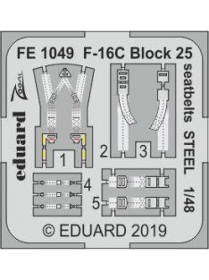 Eduard - F-16C Block 25 seatbelts STEEL for Tamiya 