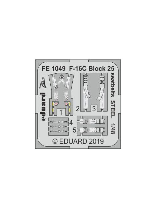 Eduard - F-16C Block 25 seatbelts STEEL for Tamiya 