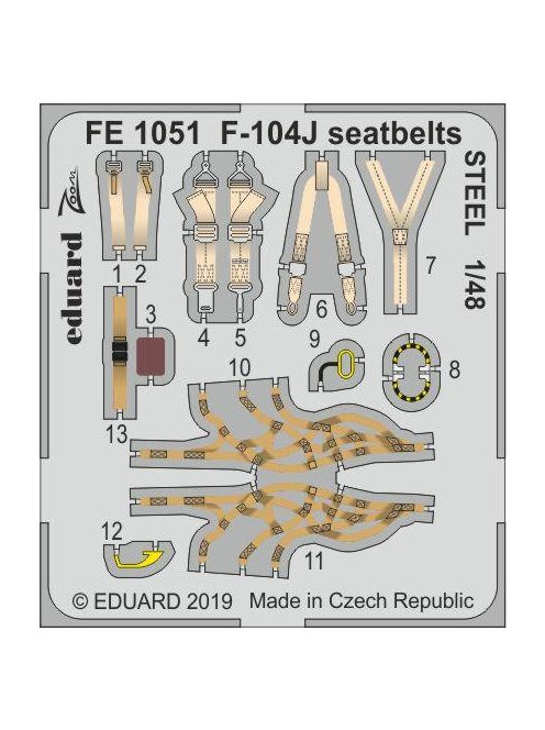 Eduard - F-104J seatbelts STEEL for Kinetic 