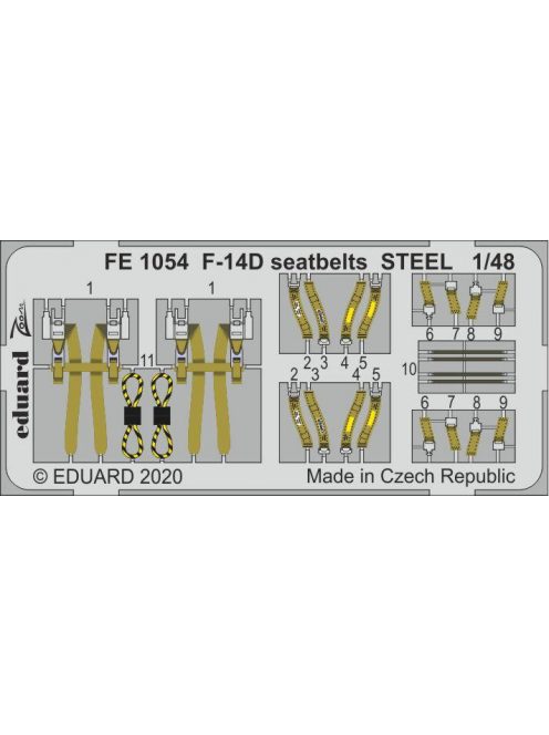 Eduard - F-14D seatbelts STEEL for AMK 