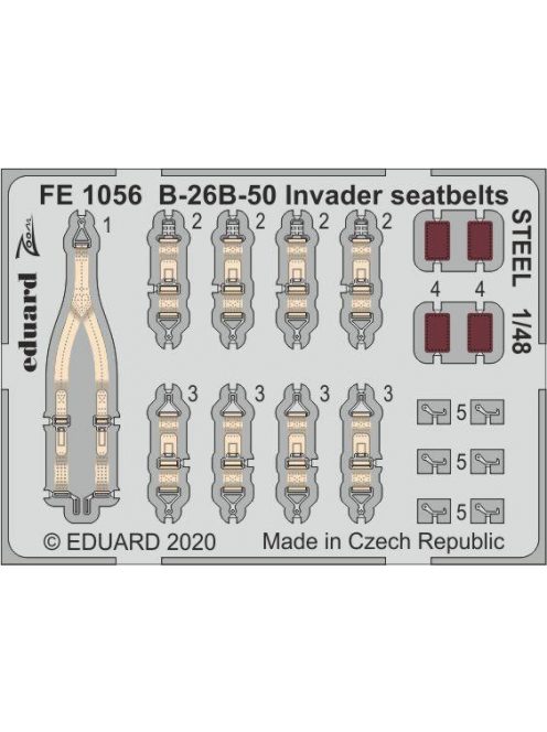 Eduard - B-26B-50 Invader seatbelts STEEL for ICM 