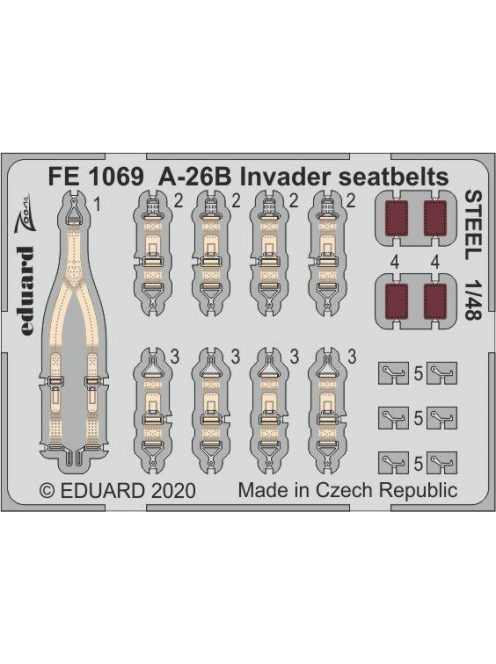 Eduard - A-26B Invader seatbelts STEEL for ICM
