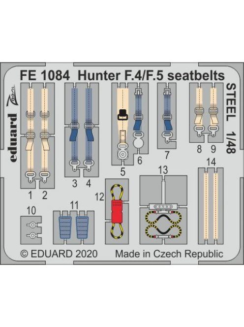 Eduard - Hunter F.4/F.5 seatbelts STEEL for Airfix