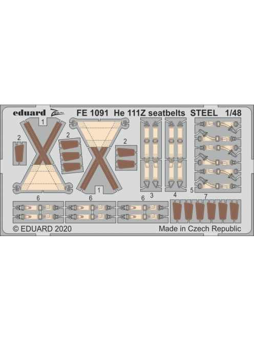 Eduard - He 111Z seatbelts STEEL for ICM