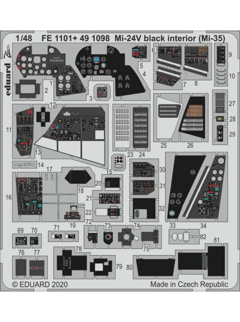 Eduard - Mi-24V black interior (Mi-35) for Zvezda