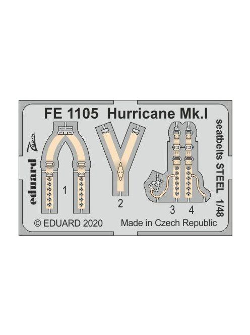 Eduard - Hurricane Mk.I seatbelts STEEL for Airfix