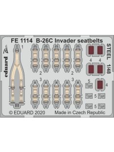 Eduard - B-26C Invader seatbelts STEEL for ICM