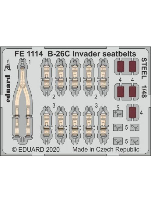 Eduard - B-26C Invader seatbelts STEEL for ICM