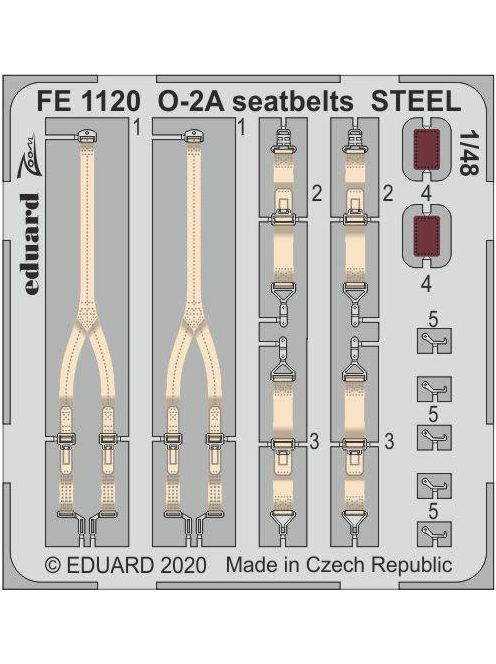 Eduard - O-2A seatbelts STEEL for ICM