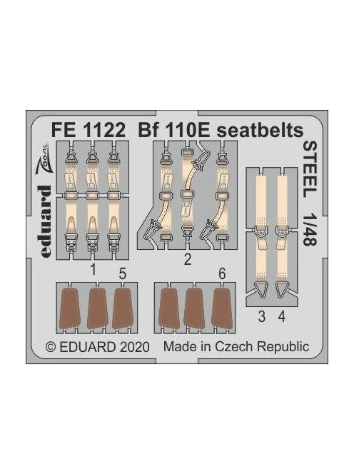 Eduard - Bf 110E seatbelts STEEL for Dragon