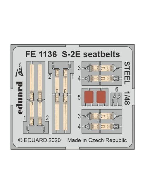 Eduard - S-2E seatbelts STEEL for Kinetic