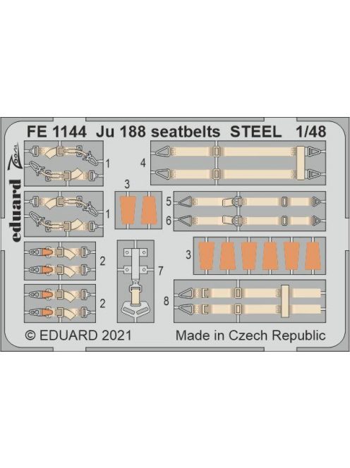 Eduard - Ju 188 seatbelts STEEL for REVELL