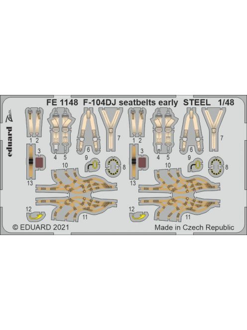 Eduard - F-104DJ seatbelts early STEEL 1/48 for KINETIC