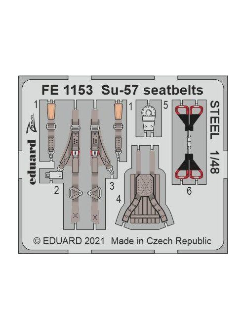 Eduard - Su-57 seatbelts STEEL for ZVEZDA