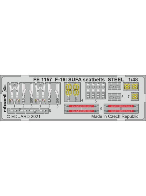 Eduard - F-16I SUFA seatbelts STEEL for KINETIC