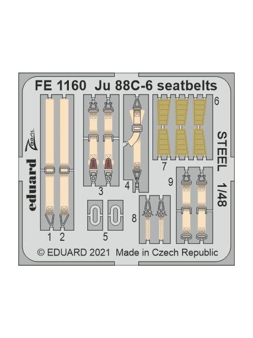 Eduard - Ju 88C-6 seatbelts STEEL for ICM