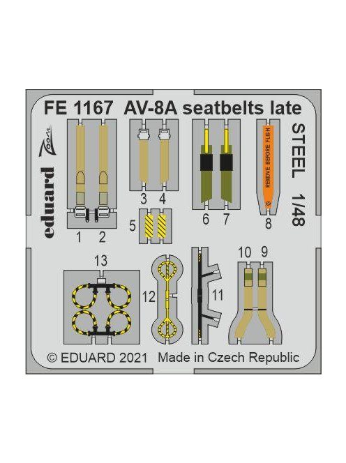 Eduard - AV-8A seatbelts late STEEL for KINETIC