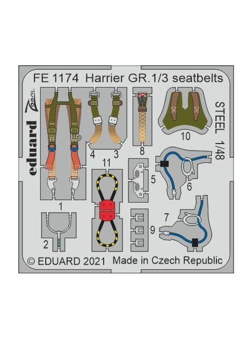 Eduard - Harrier GR.1/3 seatbelts STEEL for KINETIC