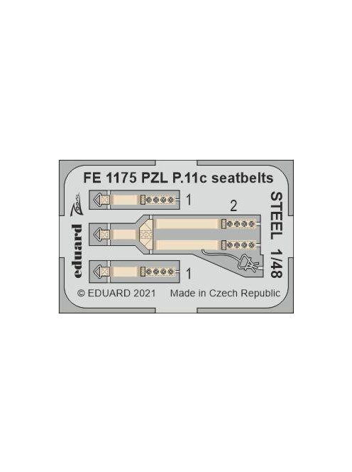 Eduard - PZL P.11c seatbelts STEEL 1/48 for ARMA HOBBY