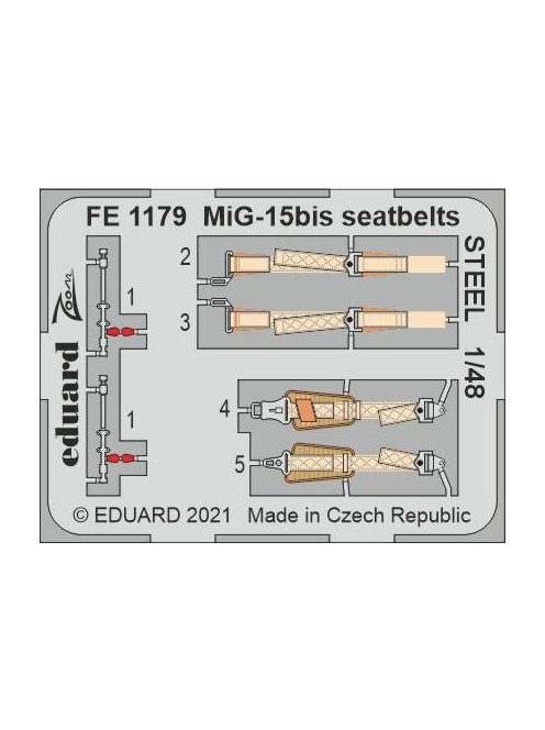 Eduard - MiG-15bis seatbelts STEEL for BRONCO