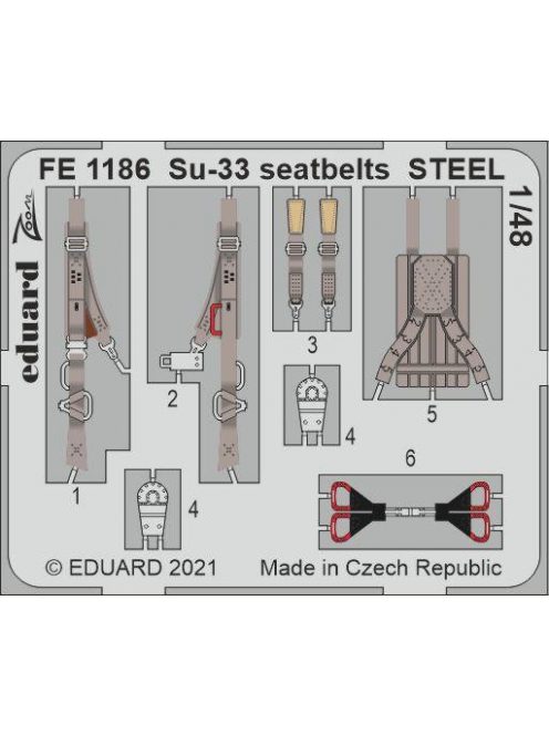 Eduard - Su-33 seatbelts STEEL 1/48 for MINIBASE