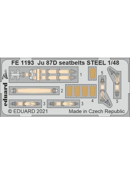 Eduard - Ju 87D seatbelts STEEL 1/48 for HASEGAWA / HOBBY 2000