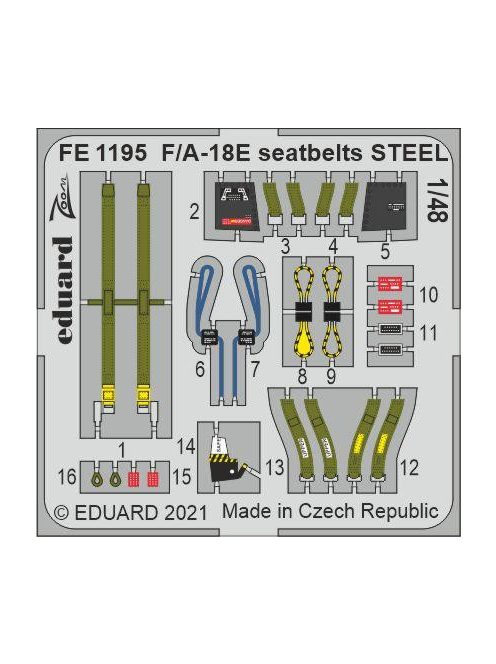 Eduard - F/A-18E Seatbelts Steel 1/48 For Meng