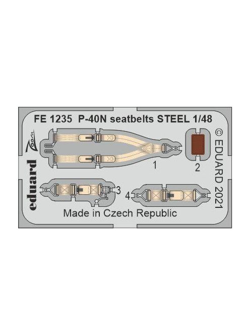 Eduard - P-40N Seatbelts Steel, For Academy