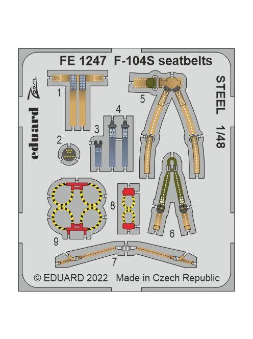 Eduard - F-104S Seatbelts Steel For Kinetic