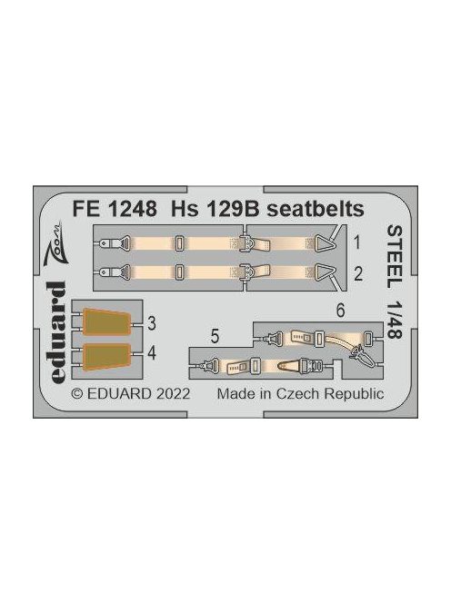 Eduard - Hs 129B Seatbelts Steel For Hobby 2000/Hasegawa