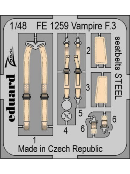 Eduard - Vampire F.3 seatbelts STEEL for AIRFIX