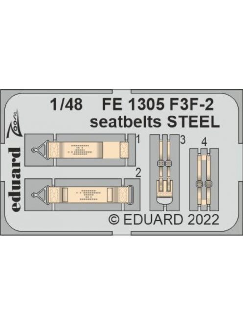 Eduard - F3F-2 seatbelts STEEL for ACADEMY