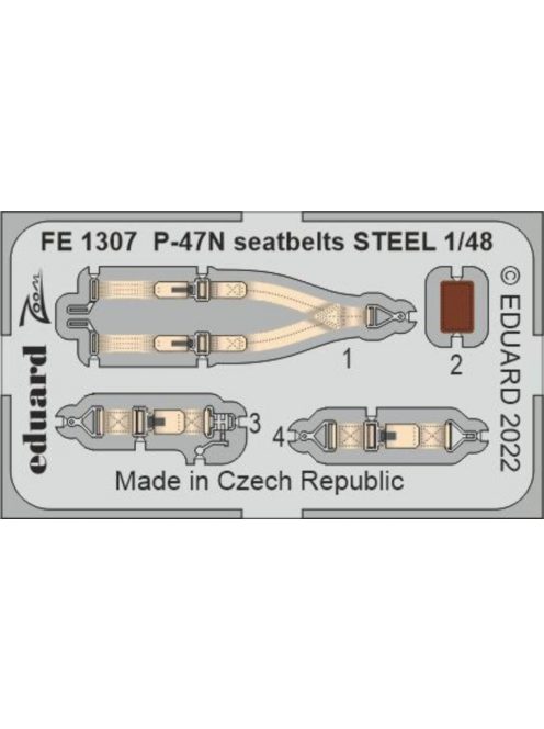 Eduard - P-47N seatbelts STEEL for ACADEMY