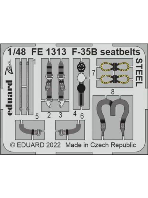 Eduard - F-35B seatbelts STEEL for ITALERI